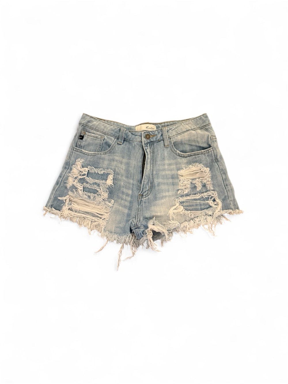 KanCan Light Blue Distressed Denim Shorts